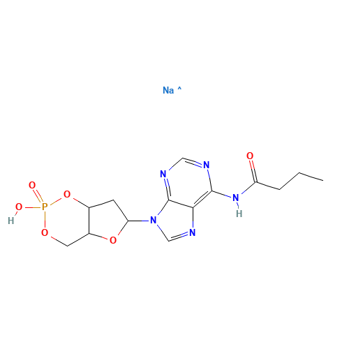 N-[9-(2-hydroxy-2-oxo-4a,6,7,7a-tetrahydro-4H-furo[3,2-d][1,3,2]dioxaphosphinin-6-yl)purin-6-yl]butanamide;sodium (CAS: 108347-96-2) - Related Chemical Product