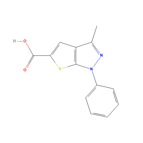 3-methyl-1-phenylthieno[2,3-c]pyrazole-5-carboxylic acid (CAS: 24086-27-9) - Chemical Structure and Molecular Formula 