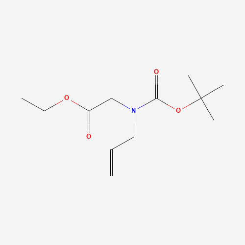 ethyl 2-[(2-methylpropan-2-yl)oxycarbonyl-prop-2-enylamino]acetate (CAS: 251948-87-5) - Chemical Structure and Molecular Formula 