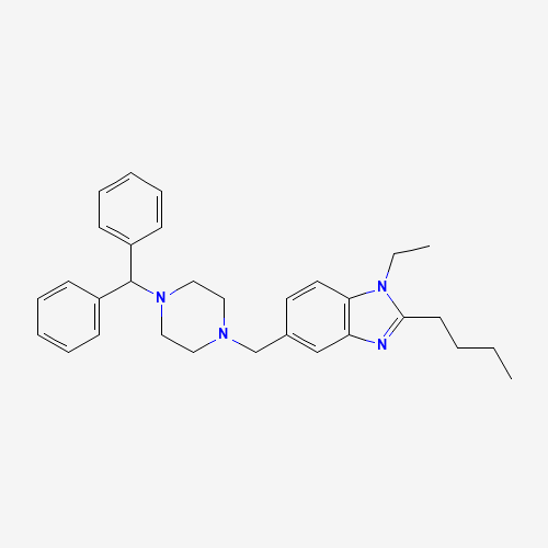 5-[(4-benzhydrylpiperazin-1-yl)methyl]-2-butyl-1-ethylbenzimidazole (CAS: 68741-18-4) - Related Chemical Product