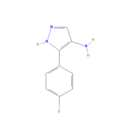 5-(4-fluorophenyl)-1H-pyrazol-4-amine (CAS: 91857-94-2) - Chemical Structure and Molecular Formula 