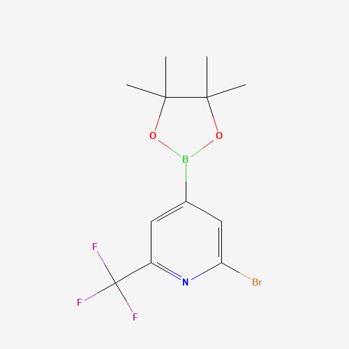2-bromo-4-(4,4,5,5-tetramethyl-1,3,2-dioxaborolan-2-yl)-6-(trifluoromethyl)pyridine (CAS: 1256360-49-2) - Chemical Structure and Molecular Formula 