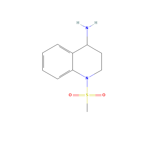 1-methylsulfonyl-3,4-dihydro-2H-quinolin-4-amine (CAS: 1082922-31-3) - Chemical Structure and Molecular Formula 