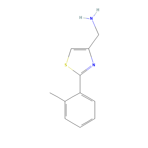 [2-(2-methylphenyl)-1,3-thiazol-4-yl]methanamine (CAS: 885280-68-2) - Chemical Structure and Molecular Formula 