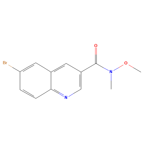 6-bromo-N-methoxy-N-methylquinoline-3-carboxamide (CAS: 1309365-62-5) - Chemical Structure and Molecular Formula 