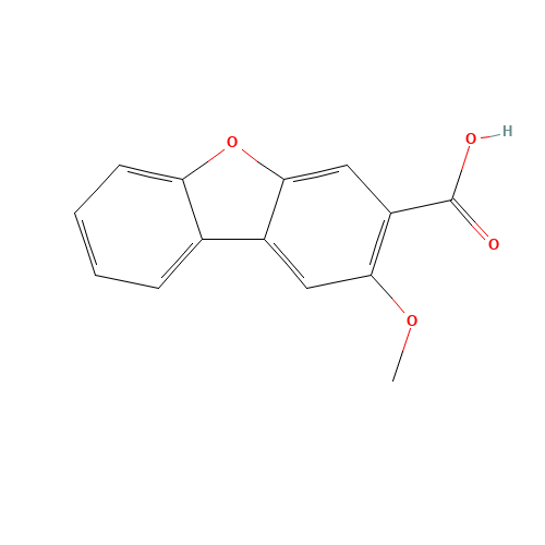 2-methoxydibenzofuran-3-carboxylic acid (CAS: 38071-25-9) - Chemical Structure and Molecular Formula 