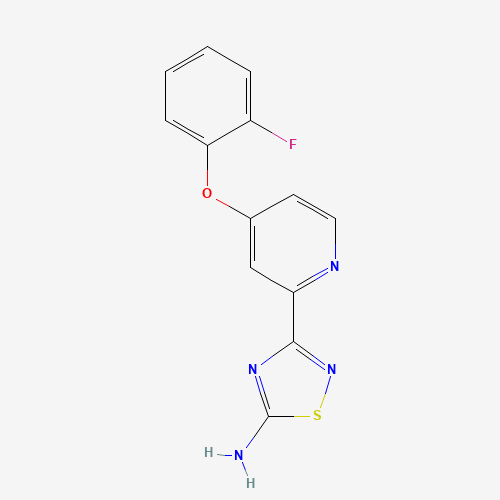 3-[4-(2-fluorophenoxy)pyridin-2-yl]-1,2,4-thiadiazol-5-amine (CAS: 1179360-05-4) - Chemical Structure and Molecular Formula 