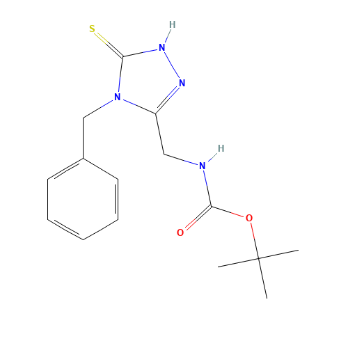 tert-butyl N-[(4-benzyl-5-sulfanylidene-1H-1,2,4-triazol-3-yl)methyl]carbamate (CAS: 306935-43-3) - Chemical Structure and Molecular Formula 