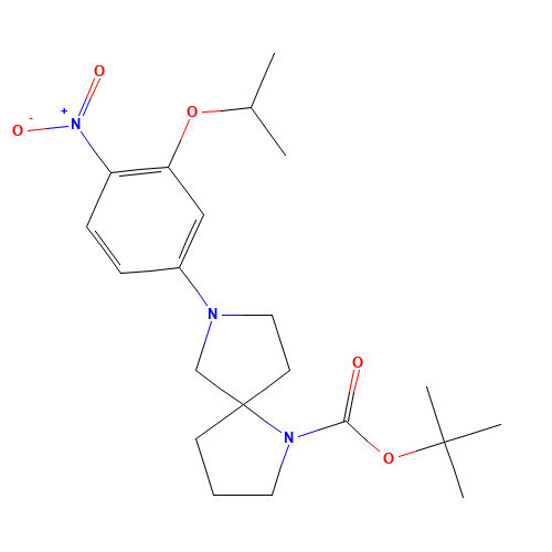 tert-butyl 7-(4-nitro-3-propan-2-yloxyphenyl)-1,7-diazaspiro[4.4]nonane-1-carboxylate (CAS: 1462951-13-8) - Related Chemical Product