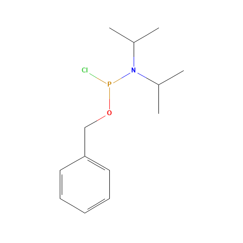 N-[chloro(phenylmethoxy)phosphanyl]-N-propan-2-ylpropan-2-amine (CAS: 128753-68-4) - Chemical Structure and Molecular Formula 