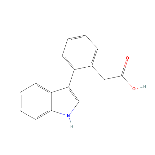 2-[2-(1H-indol-3-yl)phenyl]acetic acid (CAS: 958219-95-9) - Chemical Structure and Molecular Formula 