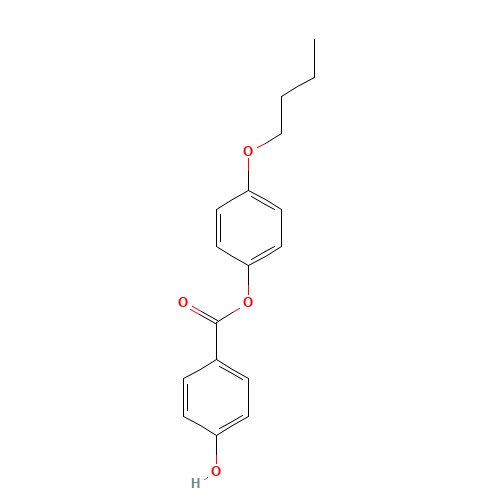 (4-butoxyphenyl) 4-hydroxybenzoate (CAS: 70568-44-4) - Chemical Structure and Molecular Formula 