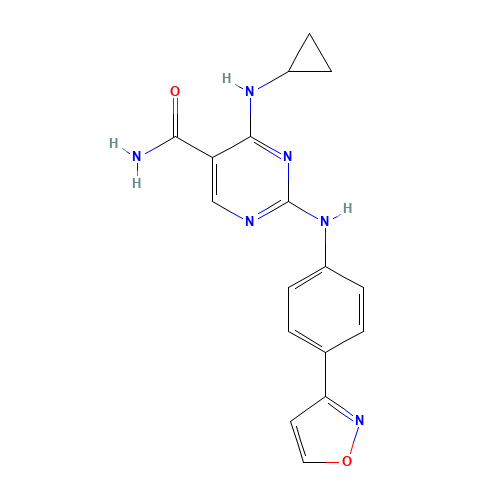 4-(cyclopropylamino)-2-[4-(1,2-oxazol-3-yl)anilino]pyrimidine-5-carboxamide (CAS: 1198301-22-2) - Related Chemical Product