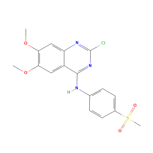 2-chloro-6,7-dimethoxy-N-(4-methylsulfonylphenyl)quinazolin-4-amine (CAS: 1424336-75-3) - Related Chemical Product
