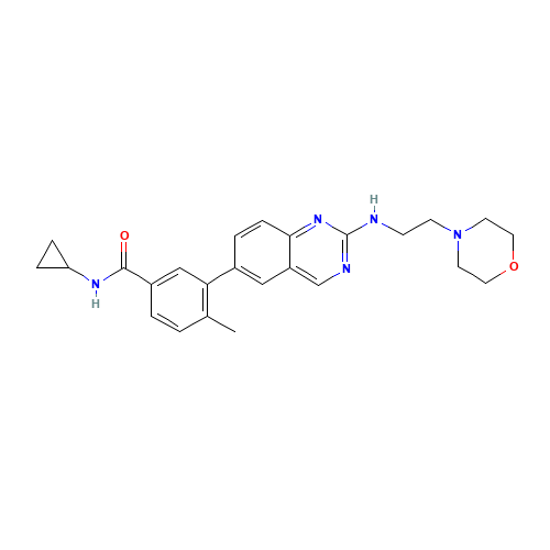 N-cyclopropyl-4-methyl-3-[2-(2-morpholin-4-ylethylamino)quinazolin-6-yl]benzamide (CAS: 882664-10-0) - Related Chemical Product