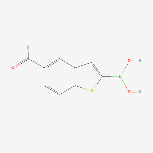 (5-formyl-1-benzothiophen-2-yl)boronic acid (CAS: 1182272-63-4) - Chemical Structure and Molecular Formula 