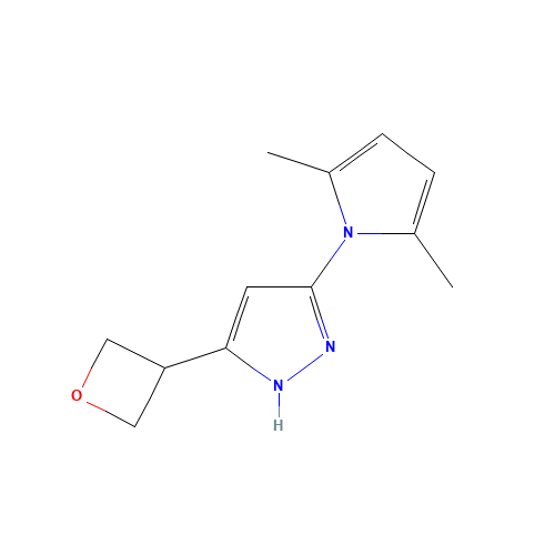 3-(2,5-dimethylpyrrol-1-yl)-5-(oxetan-3-yl)-1H-pyrazole (CAS: 1425932-05-3) - Chemical Structure and Molecular Formula 