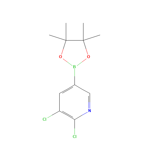 2,3-dichloro-5-(4,4,5,5-tetramethyl-1,3,2-dioxaborolan-2-yl)pyridine (CAS: 741709-64-8) - Chemical Structure and Molecular Formula 