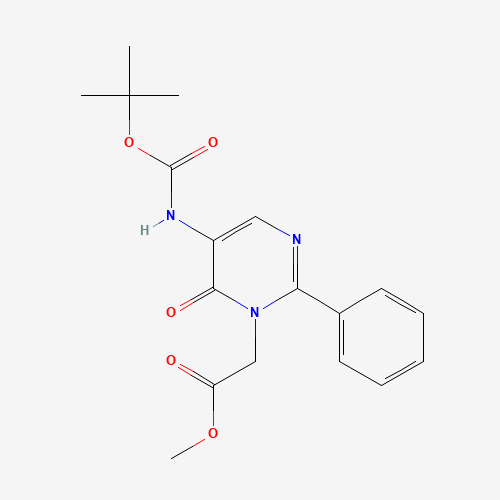 methyl 2-[5-[(2-methylpropan-2-yl)oxycarbonylamino]-6-oxo-2-phenylpyrimidin-1-yl]acetate (CAS: 356533-99-8) - Related Chemical Product