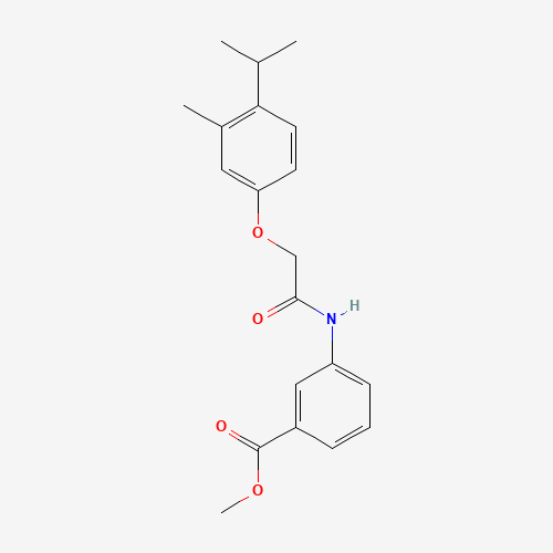 methyl 3-[[2-(3-methyl-4-propan-2-ylphenoxy)acetyl]amino]benzoate (CAS: 430470-37-4) - Chemical Structure and Molecular Formula 