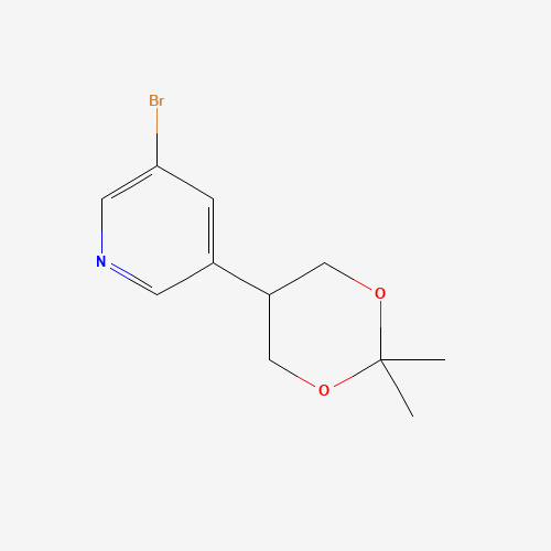 3-bromo-5-(2,2-dimethyl-1,3-dioxan-5-yl)pyridine (CAS: 1272356-91-8) - Chemical Structure and Molecular Formula 