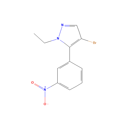 4-bromo-1-ethyl-5-(3-nitrophenyl)pyrazole (CAS: 945865-13-4) - Chemical Structure and Molecular Formula 