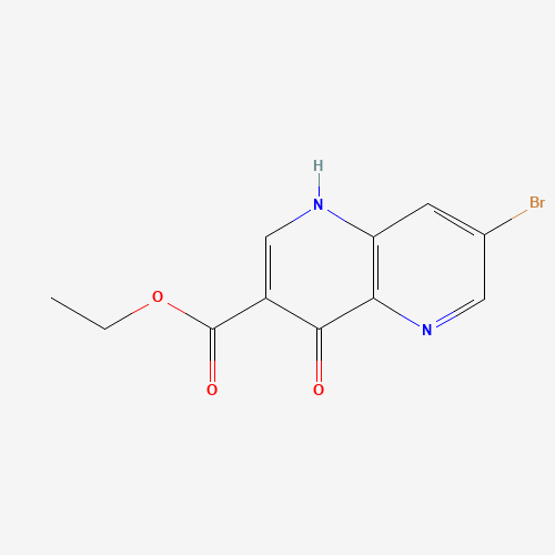 ethyl 7-bromo-4-oxo-1H-1,5-naphthyridine-3-carboxylate (CAS: 64436-97-1) - Chemical Structure and Molecular Formula 