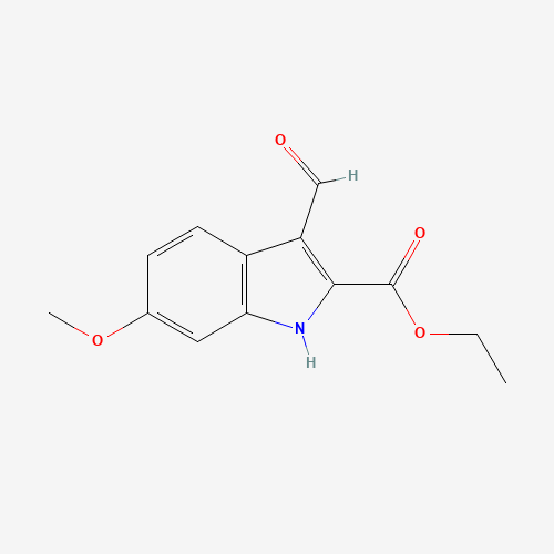 ethyl 3-formyl-6-methoxy-1H-indole-2-carboxylate (CAS: 171091-84-2) - Chemical Structure and Molecular Formula 