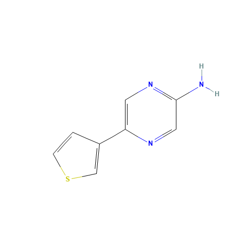 5-thiophen-3-ylpyrazin-2-amine (CAS: 710323-21-0) - Chemical Structure and Molecular Formula 