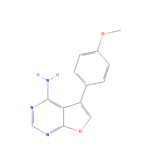 5-(4-methoxyphenyl)furo[2,3-d]pyrimidin-4-amine (CAS: 501693-19-2) - Chemical Structure and Molecular Formula 