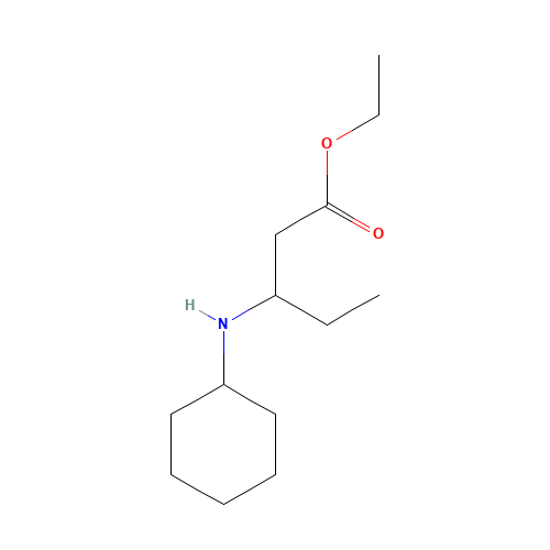 ethyl 3-(cyclohexylamino)pentanoate (CAS: 1332896-06-6) - Chemical Structure and Molecular Formula 