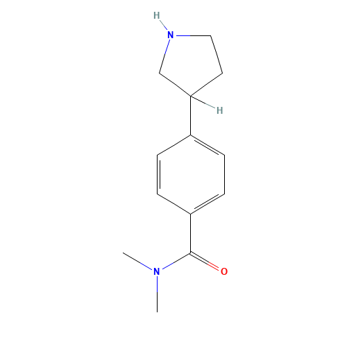 N,N-dimethyl-4-pyrrolidin-3-ylbenzamide (CAS: 1224049-74-4) - Chemical Structure and Molecular Formula 
