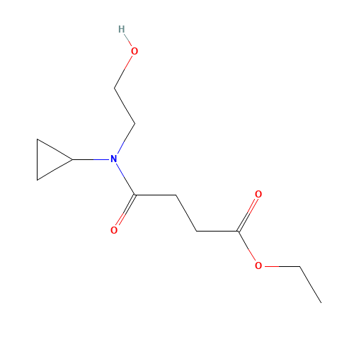 ethyl 4-[cyclopropyl(2-hydroxyethyl)amino]-4-oxobutanoate (CAS: 1153255-86-7) - Chemical Structure and Molecular Formula 