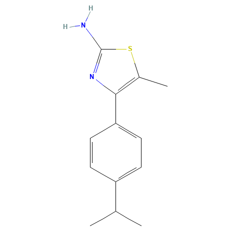 5-methyl-4-(4-propan-2-ylphenyl)-1,3-thiazol-2-amine (CAS: 438218-20-3) - Chemical Structure and Molecular Formula 