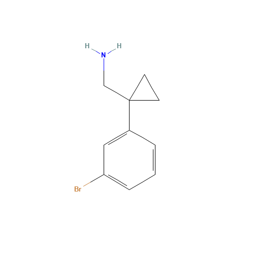 [1-(3-bromophenyl)cyclopropyl]methanamine (CAS: 886365-87-3) - Chemical Structure and Molecular Formula 
