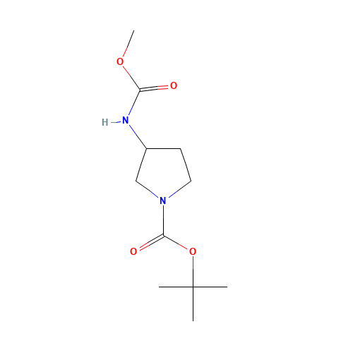 tert-butyl 3-(methoxycarbonylamino)pyrrolidine-1-carboxylate (CAS: 1160938-27-1) - Chemical Structure and Molecular Formula 