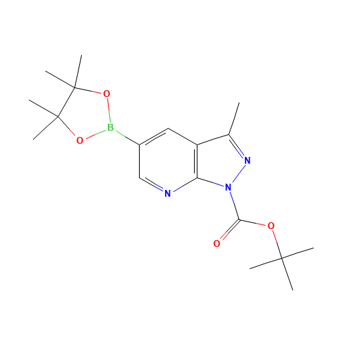 tert-butyl 3-methyl-5-(4,4,5,5-tetramethyl-1,3,2-dioxaborolan-2-yl)pyrazolo[3,4-b]pyridine-1-carboxylate (CAS: 1131121-50-0) - Related Chemical Product