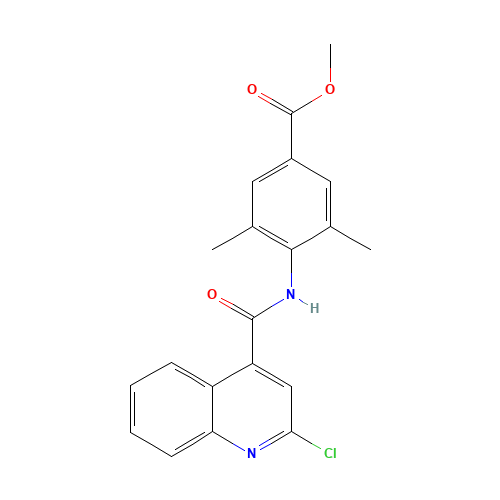 methyl 4-[(2-chloroquinoline-4-carbonyl)amino]-3,5-dimethylbenzoate (CAS: 1529761-33-8) - Chemical Structure and Molecular Formula 