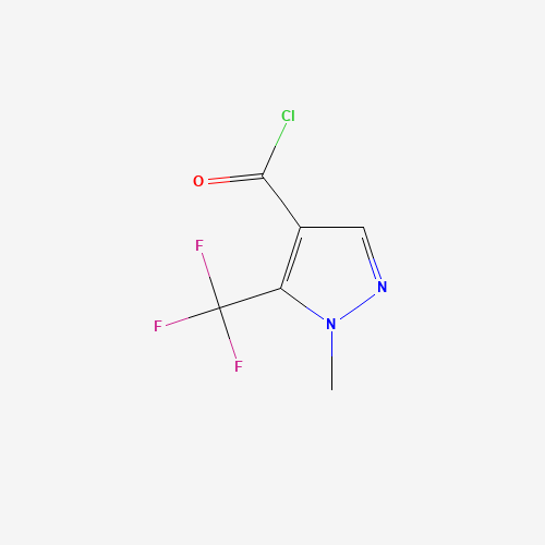 1-methyl-5-(trifluoromethyl)pyrazole-4-carbonyl chloride (CAS: 840489-25-0) - Chemical Structure and Molecular Formula 