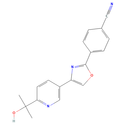 4-[4-[6-(2-hydroxypropan-2-yl)pyridin-3-yl]-1,3-oxazol-2-yl]benzonitrile (CAS: 1207747-04-3) - Related Chemical Product