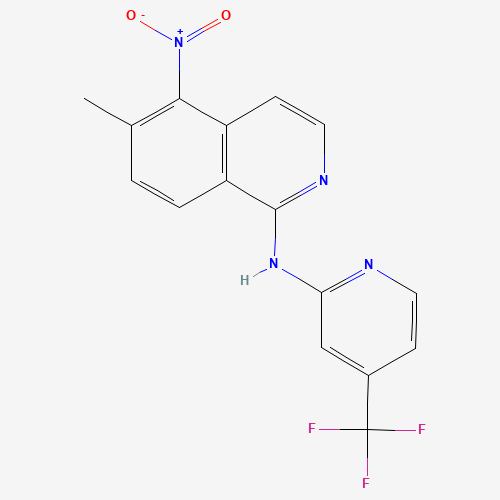 6-methyl-5-nitro-N-[4-(trifluoromethyl)pyridin-2-yl]isoquinolin-1-amine (CAS: 1446113-36-5) - Chemical Structure and Molecular Formula 
