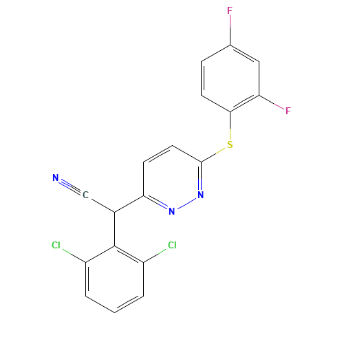 2-(2,6-dichlorophenyl)-2-[6-(2,4-difluorophenyl)sulfanylpyridazin-3-yl]acetonitrile (CAS: 209412-22-6) - Related Chemical Product