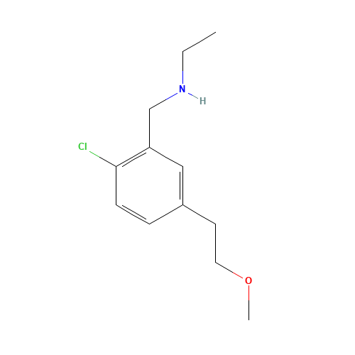 N-[[2-chloro-5-(2-methoxyethyl)phenyl]methyl]ethanamine (CAS: 921630-47-9) - Related Chemical Product