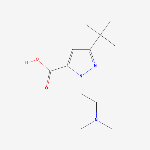 5-tert-butyl-2-[2-(dimethylamino)ethyl]pyrazole-3-carboxylic acid (CAS: 1012879-69-4) - Chemical Structure and Molecular Formula 