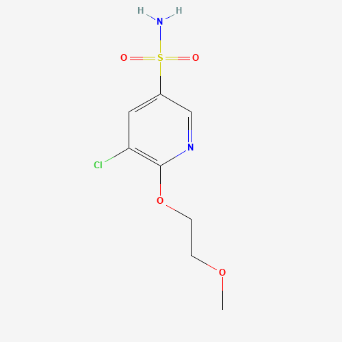 5-chloro-6-(2-methoxyethoxy)pyridine-3-sulfonamide (CAS: 1257049-51-6) - Chemical Structure and Molecular Formula 