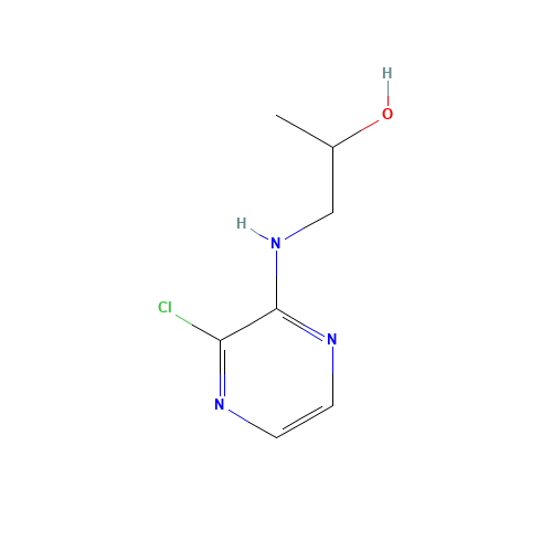 1-[(3-chloropyrazin-2-yl)amino]propan-2-ol (CAS: 76537-36-5) - Chemical Structure and Molecular Formula 