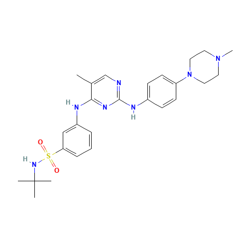 N-tert-butyl-3-[[5-methyl-2-[4-(4-methylpiperazin-1-yl)anilino]pyrimidin-4-yl]amino]benzenesulfonamide (CAS: 936091-14-4) - Related Chemical Product