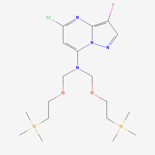 5-chloro-3-iodo-N,N-bis(2-trimethylsilylethoxymethyl)pyrazolo[1,5-a]pyrimidin-7-amine (CAS: 1251729-80-2) - Related Chemical Product