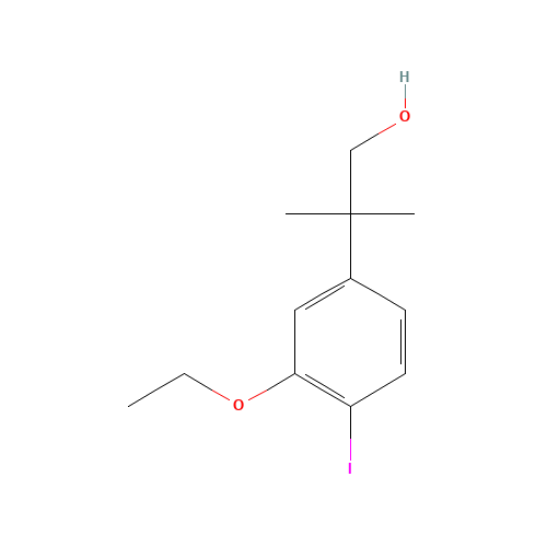 2-(3-ethoxy-4-iodophenyl)-2-methylpropan-1-ol (CAS: 870007-47-9) - Related Chemical Product