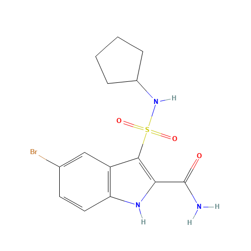 5-bromo-3-(cyclopentylsulfamoyl)-1H-indole-2-carboxamide (CAS: 918494-70-9) - Related Chemical Product
